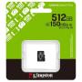 Tarjeta de Memoria Kingston CANVAS Select Plus 512GB microSD XC/ Clase 10/ 150MBs