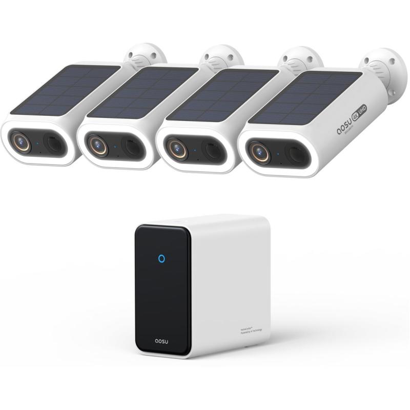 AOSU 4K Solarcam P1 Max w/ Homecortex System - 4 Camera&amp;#039;s
