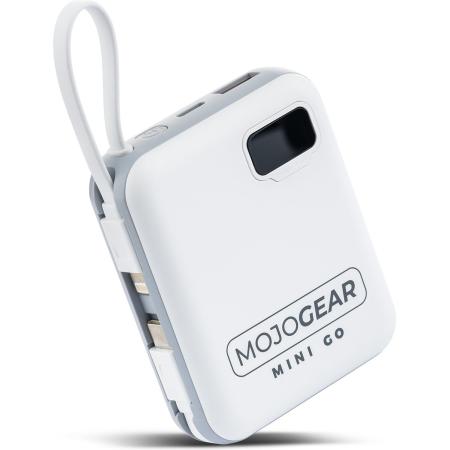 MOJOGEAR Mini Go 10.000mAh PowerBank w/ Cables - White