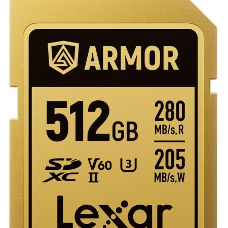 Lexar SDXC Pro Gold Series Armor UHS-II 512GB V60 IP68 R280/W210MB/s