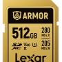 Lexar SDXC Pro Gold Series Armor UHS-II 512GB V60 IP68 R280/W210MB/s