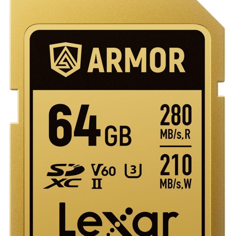 Lexar SDXC Pro Gold Series Armor UHS-II 64GB V60 IP68 R280/W210MB/s