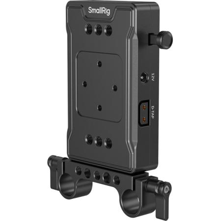 SmallRig 3498B V Mount Battery Adapter Plate (Basic Version) w/ Dual Rod Clamp