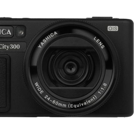 Yashica City 300 Black w/ Quickflash Mini Camera Flash (50MP)