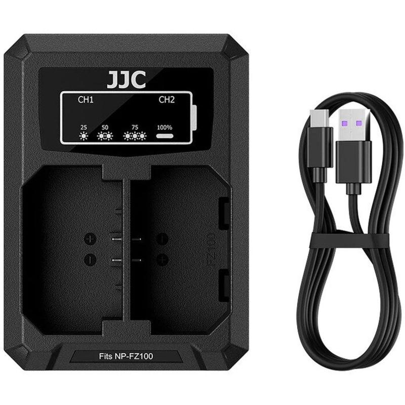 JJC Sony DCH FZ100TC USB C Dual Battery Charger (For Sony NP FZ100)