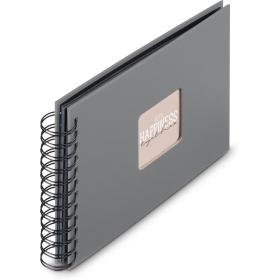 Hama Spiraalalbum Fine Art 24x17 cm 50 Black Pagina&amp;#039;s Steengrijs