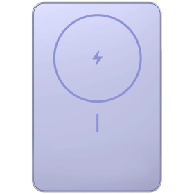Powerbank 5000mAh Xiaomi Super Slim Magnetic Power Bank 5000/ Wireless/ Púrpura/ Incluye Cable USB Tipo-C