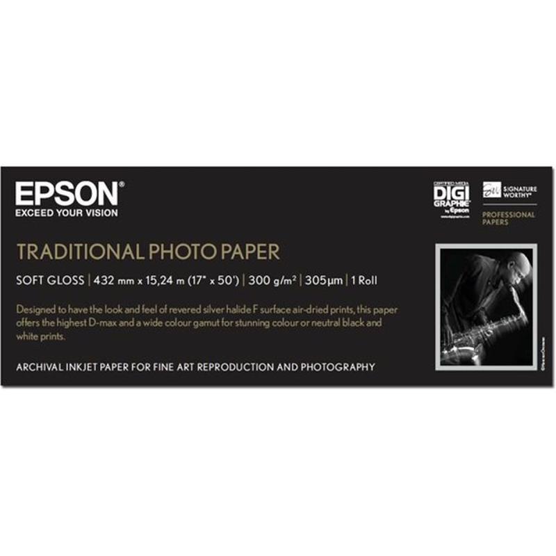 Epson S045054 Traditional Photo Paper Inktjet 330G/M2 432mm