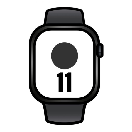 Apple Watch Series 11/ GPS/ Cellular/ 42mm/ Negro Azabache/ Correa Deportiva Negra (M/L)