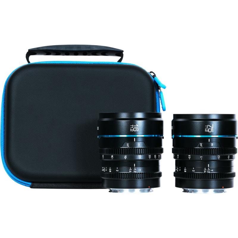 Sirui Nightwalker 16mm &amp;amp; 75mm T1.2 S35 Cine 2-LENS Set X-Mount Black