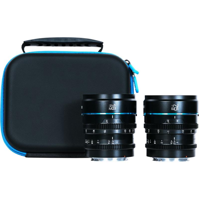 Sirui Nightwalker 16mm &amp;amp; 75mm T1.2 S35 Cine 2-LENS Set RF-Mount Black