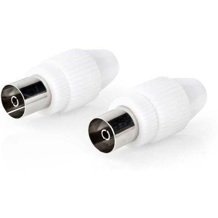 Nedis IEC (Coax) Connector| Female | 75 Ohm | 7.0 mm | Metal/PVC | White | 2 PCs