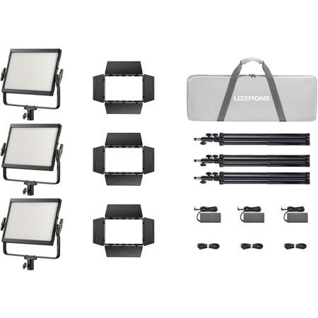 Godox LP1200BI K3 Black Litemons Bi Colour LED Light Panel 3 Light Kit
