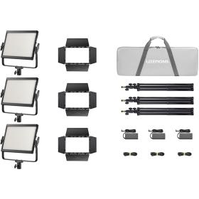 Godox LP600BI K3 Black Litemons Bi Colour LED Light Panel 3 Light Kit