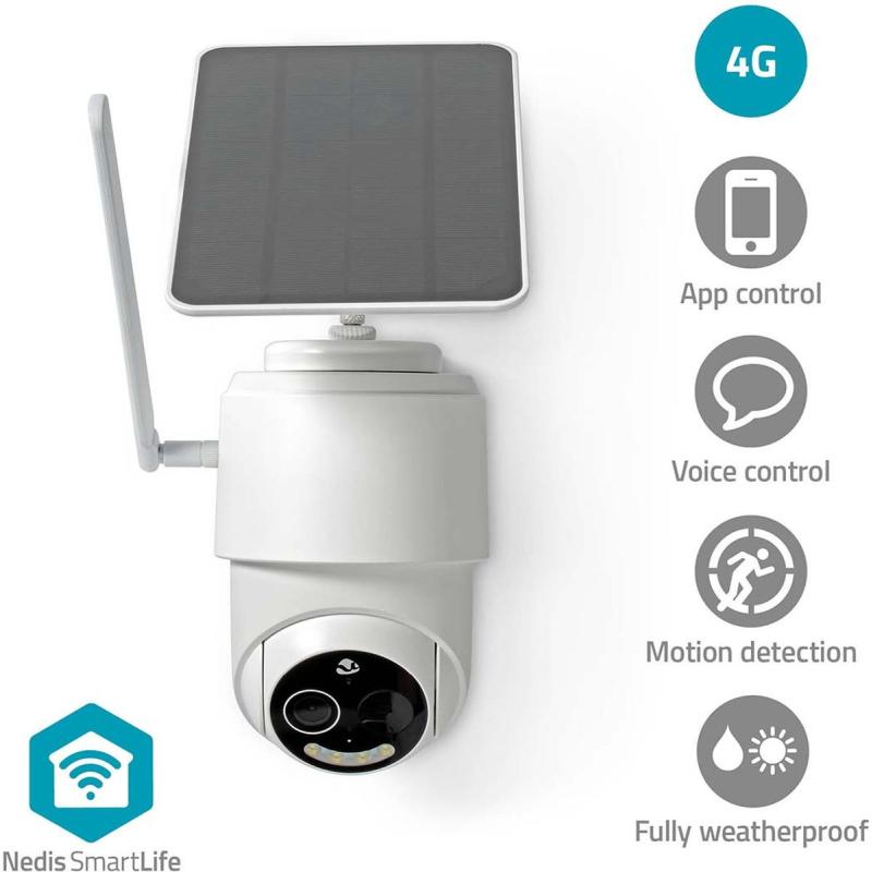 Nedis Smartlife Camera For Outside | 4G| Full HD 1080p | Pan Tilt | IP65 | 5 VDC