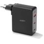 Aukey PA-B7O Omnia II Mix 140W PD 3.1 3 Port Gan TravelCharger w/ EU Us UK Plugs