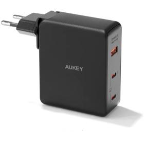 Aukey PA-B7O Omnia II Mix 140W PD 3.1 3 Port Gan TravelCharger w/ EU Us UK Plugs