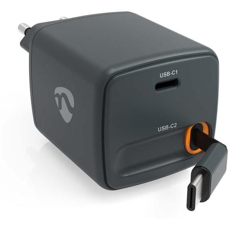 Nedis Charger w/ Retractable Cable 65 W Fast Charge USB-C 0.75 M