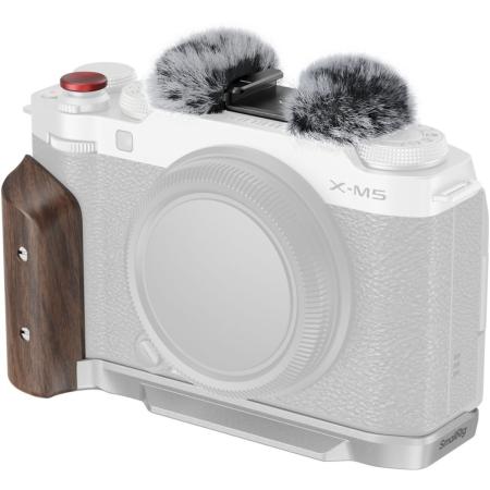 SmallRig 5261 L-Shape Mount Plate w/ Wooden Handle For Fujifilm X-M5 (Sliver)