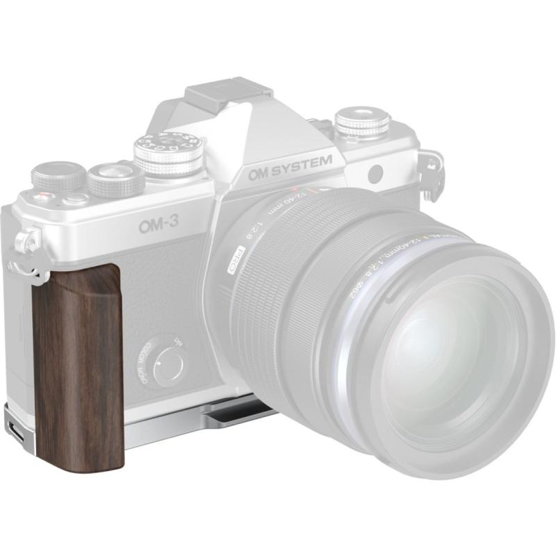 SmallRig 5563 L-Shaped Mount Plate w/ Wooden Handle For OM System OM-3