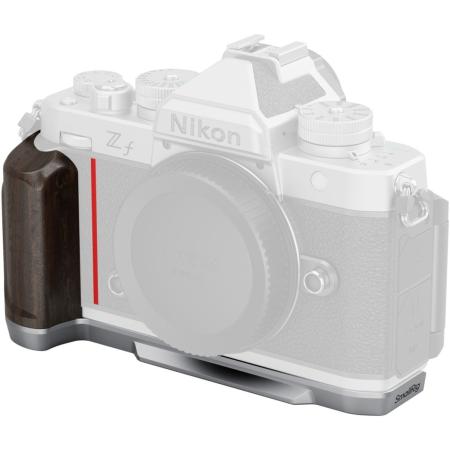 SmallRig 5707 L-Shaped Mount Plate w/ Wooden Handle For Nikon Z F (Silver)