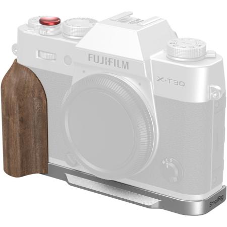 SmallRig 5667 L-Shaped Mount Plate w/ Wooden Handle For Fujifilm X-T30 (Silver)