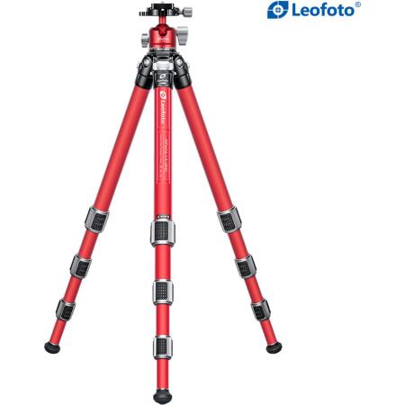 Leofoto LA-284C+LH-30(Red) CNC Tripod Hard Anodize