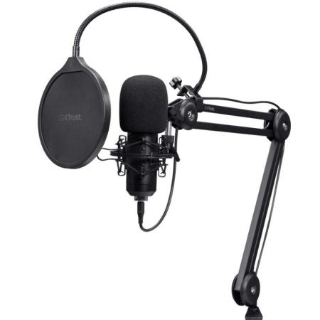 Micrófono Gaming Trust Gaming GXT 270 Emita II+ 25770/ USB/ Negro