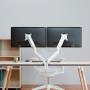 Soporte de Mesa con Contrapeso para 2 Monitores Aisens DT32TSR-439/ Giratorio/ Inclinable/ hasta 9kg