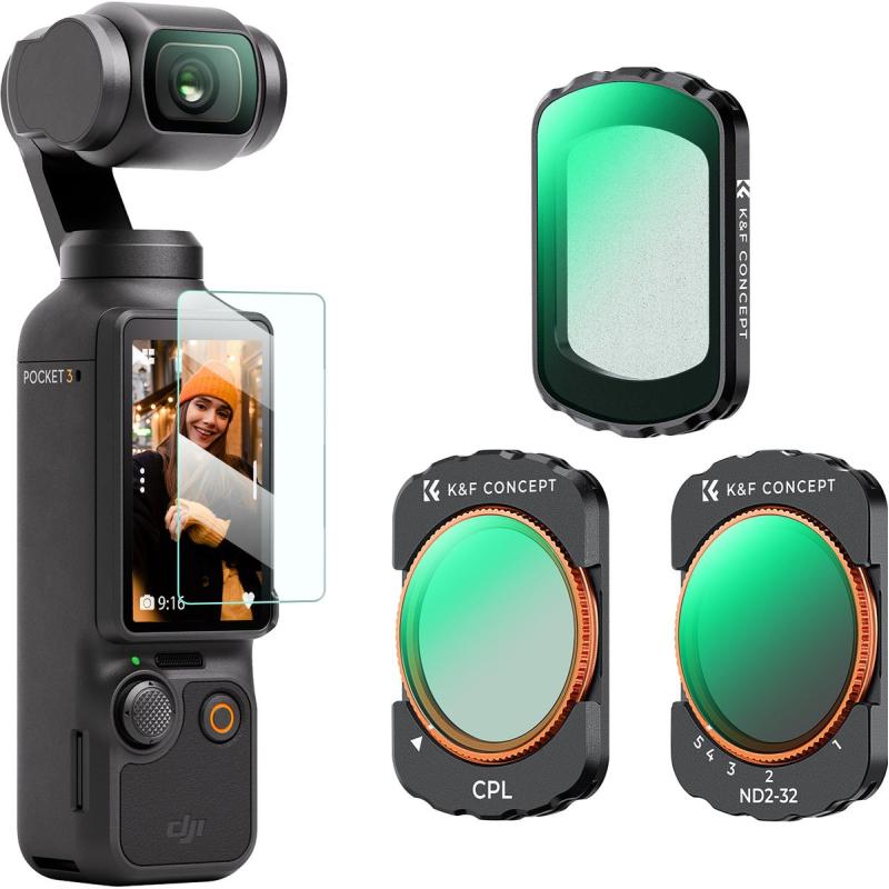 K&amp;F Concept CPL + ND2-32 + Black Mist Filters Osmo Pocket 3
