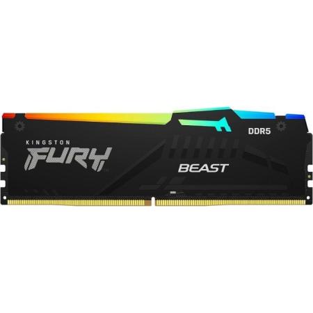 Memoria RAM Kingston FURY Beast RGB 8GB/ DDR5/ 5600MHz/ 1.25V/ CL40/ DIMM