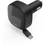 Hama Auto-Fast Charger 2X USB-C Uittrekbare Charging Cable PD 30 W Black