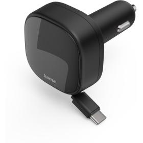 Hama Auto-Fast Charger 2X USB-C Uittrekbare Charging Cable PD 30 W Black