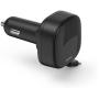 Hama Auto-Fast Charger 2X USB-C Uittrekbare Charging Cable PD 30 W Black