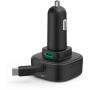 Hama Auto-Fast Charger 2X USB-C Uittrekbare Charging Cable PD 30 W Black
