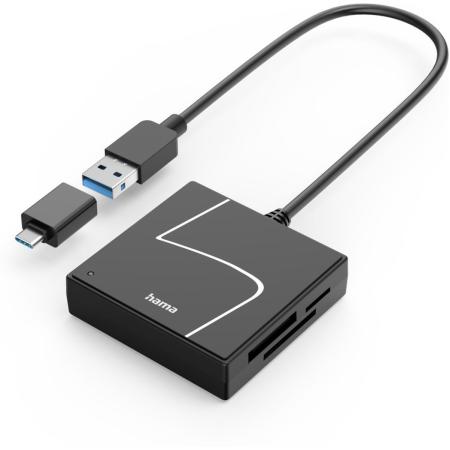 Hama USB-Card Reader USB-A w/ USB-C-Adapter USB 3.2 GEN1 SD/Micro SD/CF/MS