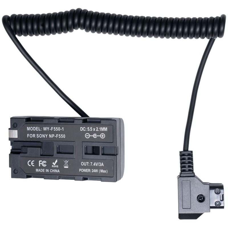 Caruba Dummy Battery Sony NP F D Tap Male 1 Meter Coiled