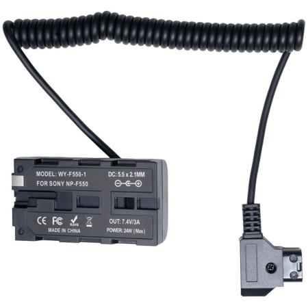 Caruba Dummy Battery Sony NP F D Tap Male 1 Meter Coiled