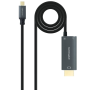 Cable Conversor Nanocable 10.15.5182/ USB Tipo-C Macho - HDMI 8K Macho/ USB Tipo-C Hembra/ Hasta 100W/ 1.8m/ Negro