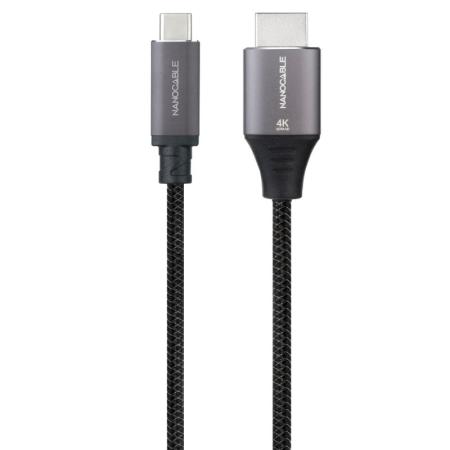 Cable Conversor Nanocable 10.15.5262/ USB Tipo-C Macho - HDMI Macho/ 1.8m/ Negro
