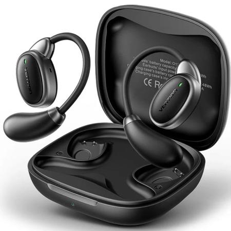 Auriculares Bluetooth Vention Open Ear 013 con estuche de carga/ Autonomía 8h/ Negros