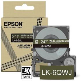 Epson Matte Khaki/White 24mm LK-6QWJ