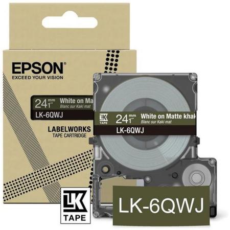 Epson Matte Khaki/White 24mm LK-6QWJ