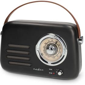 Nedis FM-Radio Portable Bluetooth / FM Battery Powered / USB Powered 10W Black