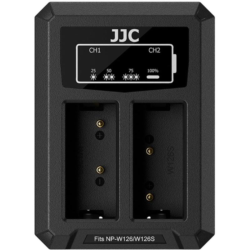 JJC Fuji DCH W126TC USB C Dual Battery Charger (For Fuji NP W126 Battery)