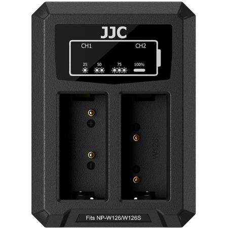 JJC Fuji DCH W126TC USB C Dual Battery Charger (For Fuji NP W126 Battery)