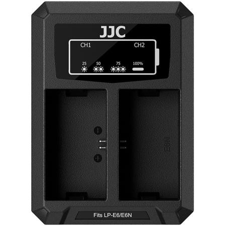 JJC Canon DCH E6TC USB C Dual Battery Charger (For Canon LP E6 / LP E6N Battery)