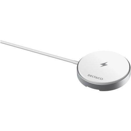 Deltaco Wireless Fast Charger w/ Magnet EN Standfunctie - 15W - White