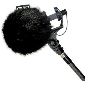 Radius Windcover For Rycote BBG Single Black Fur