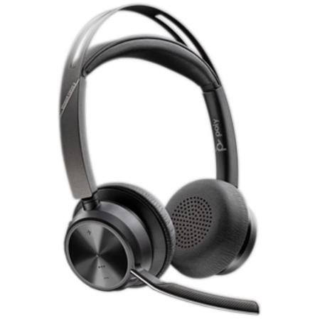 Auriculares Inalámbricos PolyVoyager Focus 2 USB-C-C + Adaptador USB-C/A/ con Micrófono/ Bluetooth/ Negros
